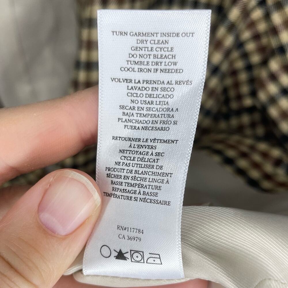 NWOT Rails Chelsea Double Breasted Blazer in Cafe Check Size XXL - Picture 7 of 10